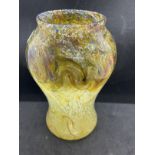 The Mavis and John Wareham Collection: Monart vase yellow with spirals, shading to multicoloured