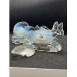 The Mavis and John Wareham Collection: Art Glass: Opalescent seal, 5½ins. x 3½ins, two carp swimming