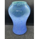The Mavis and John Wareham Collection: Art Glass: Vase, bulbous waisted mottled blue and green,