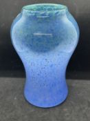 The Mavis and John Wareham Collection: Art Glass: Vase, bulbous waisted mottled blue and green,