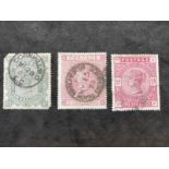 Stamps: GB 1867-83, SG131 10/- (ten shilling) greenish-grey, plate 1, FG, slightly blued paper used,