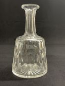 WHITE STAR LINE: Cut glass rare stem wine carafe, house flag to front. 9ins.