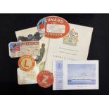 SHIPPING: Mixed collection of liner ephemera including Cunard baggage labels for Queen Mary,