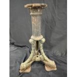 R.M.S. OLYMPIC: Rare cast iron Second-Class table base, fluted central column with lions head