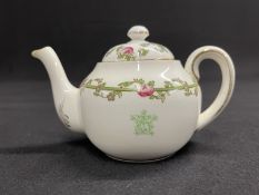 WHITE STAR LINE: First-Class teapot bearing a Rose design. 4ins.