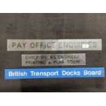OCEAN LINER: Set of three signs from Southampton Dockhouse, this building was demolished in the