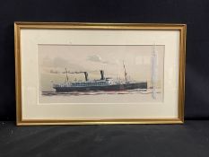 MARITIME: 20th Century English School S.S. Goblonz. Watercolour signed by Laurence Dunn. 13ins. x