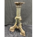 R.M.S. OLYMPIC: Rare cast iron Second-Class table base, fluted central column with lions head