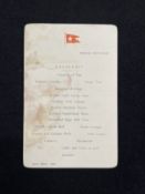 H.M.H.S. BRITANNIC: Extremely rare breakfast menu dated September 26 1916, only weeks prior to her