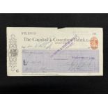 R.M.S. TITANIC: Titanic relief fund cheque four guineas to the family of Richard Hocking.
