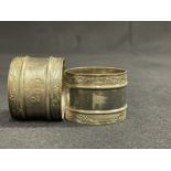 WHITE STAR LINE: A rare pair of late 19th/early 20th century napkin rings numbered 265 and 233.
