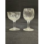 WHITE STAR LINE: Cut glass liqueur glasses. 3½ins. and 4ins. (2)