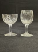 WHITE STAR LINE: Cut glass liqueur glasses. 3½ins. and 4ins. (2)