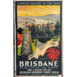 TRAVEL POSTERS: Percival Albert (Percy) Trompf (1902-1964) Brisbane River City of the North. Circa