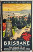 TRAVEL POSTERS: Percival Albert (Percy) Trompf (1902-1964) Brisbane River City of the North. Circa