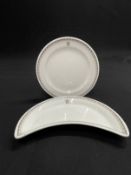 WHITE STAR LINE: John Maddock and Sons crescent dish. 8ins. Plus a similar side plate. (2)