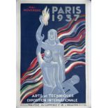 TRAVEL POSTERS/ART DECO: Paris 1937 "Art et Techniques Exposition Internationale" Leonetto
