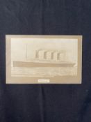R.M.S. TITANIC: Rare post-disaster privately printed postcard of Titanic at sea.