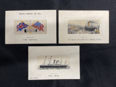OCEAN LINER: Collection of seven silk postcards including R.M.S. Campania and S.S. Celtic. (7)