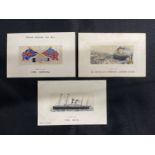 OCEAN LINER: Collection of seven silk postcards including R.M.S. Campania and S.S. Celtic. (7)