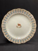 WHITE STAR LINE: First-Class Wisteria side plate in a turquoise and gilt palette. 7½ins.