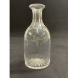 WHITE STAR LINE: Cut glass water carafe with house flag to front. 8ins.