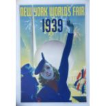 TRAVEL POSTERS: 1939 New York Worlds Fair lithograph in colours by Albert Staehle (A) 20ins x 13½
