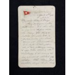 R.M.S. TITANIC: First Class passenger Stanley May onboard letter written April 11th 1912 at 11am.