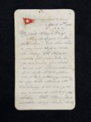 R.M.S. TITANIC: First Class passenger Stanley May onboard letter written April 11th 1912 at 11am.