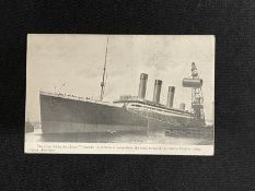 R.M.S. OLYMPIC: Scarce original postcard by Walton of Belfast, either 1910 or 1911 (posted from
