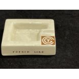 OCEAN LINER: Jean Luce of Paris French Line ceramic ashtray S.S. Normandie. 3½ins.