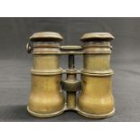 WHITE STAR LINE: Unusual pair of brass Theatre, Marine and Field binoculars engraved S.S. Majestic