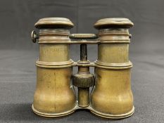 WHITE STAR LINE: Unusual pair of brass Theatre, Marine and Field binoculars engraved S.S. Majestic