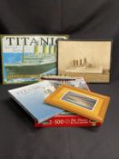 THE MAY COLLECTION: Framed and glazed Titanic and liner prints, jigsaw Father Browne's Titanic album