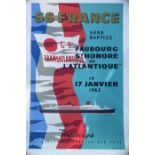 TRAVEL POSTERS: S.S. France Sers Baptise Faubourg St Honore De L'Atlantique Le 17 Janvier 1962 for