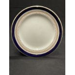 WHITE STAR LINE: First-Class Mintons side plate, cobalt band with gilt decoration. 6½ins.