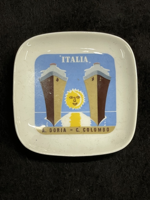 ANDREA DORIA: Unusual Italia Line promotional pin dish. 3½ins.