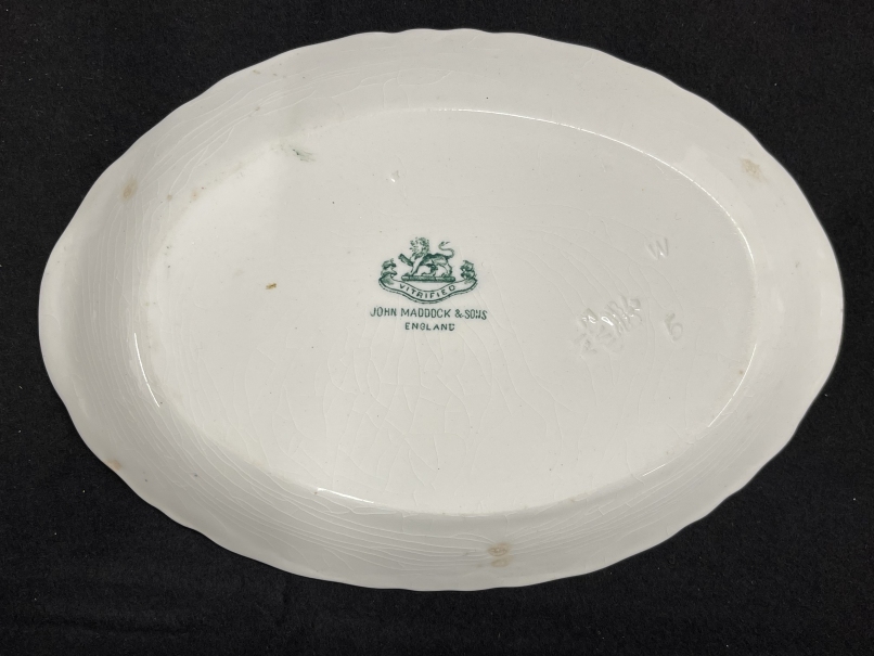 WHITE STAR LINE: Rare John Maddock and Sons oval dish with green banded decoration. 8½ins. - Image 2 of 2