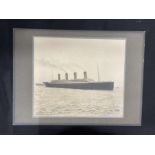 R.M.S. OLYMPIC: Period silver gelatin photograph of Olympic on April 10th 1912 leaving on her maiden