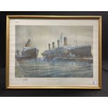 THE MAY COLLECTION: Limited edition print Olympic - Titanic number 55/500 by Harley Crossley, framed