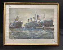 THE MAY COLLECTION: Limited edition print Olympic - Titanic number 55/500 by Harley Crossley, framed