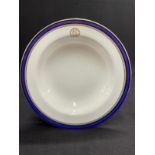 WHITE STAR LINE: Copeland Spode a la carte soup bowl with gilt Oceanic Steam Navigation Company