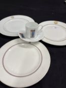 OCEAN LINER: Compagnie Generale Transatlantique Limoges First-Class dinner plates. 9ins. (3) Plus