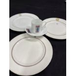 OCEAN LINER: Compagnie Generale Transatlantique Limoges First-Class dinner plates. 9ins. (3) Plus