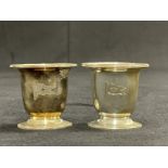 WHITE STAR LINE: Unusual pair of First-Class toothpick holders decorated with five pointed stars and