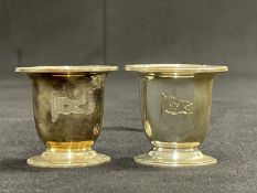 WHITE STAR LINE: Unusual pair of First-Class toothpick holders decorated with five pointed stars and