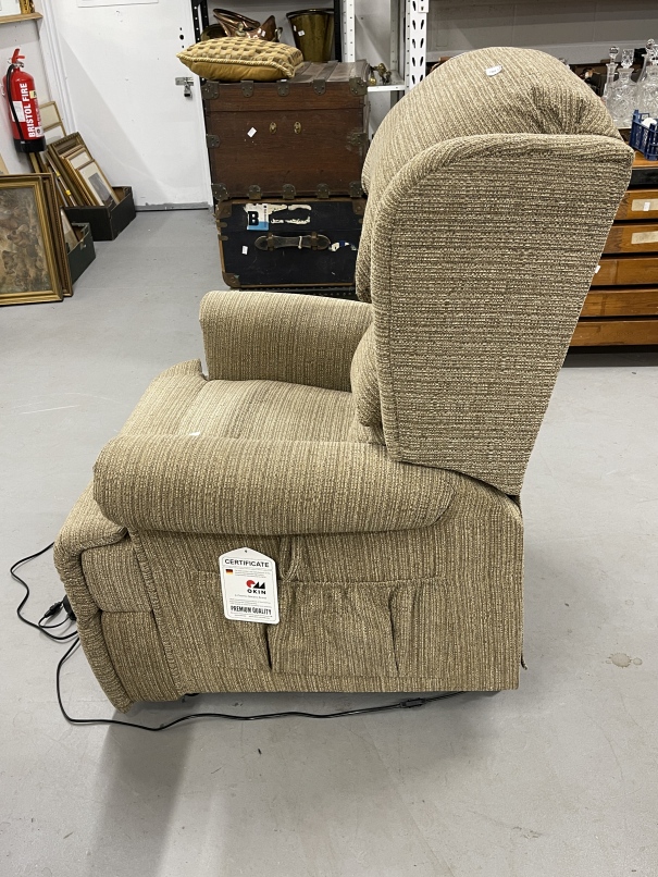 Electric reclining armchair, beige upholstery. - Image 2 of 3