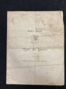 Maritime: Extremely rare 1931 four page pamphlet for H.M.S. Hood 'Notes to Visitors' sold for the