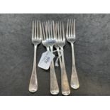 Hallmarked Silver: Flatware dessert forks, London, Frederick Elkington 1849/50. Approx. 7¼oz. (6)