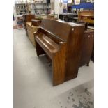 20th cent. Piano by Bentley, iron frame over strung in a rosewood and walnut case. Approx. 45ins.